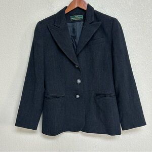 Vintage Embassy Row Petites Women’s 6P Charcoal Gray Wool Blazer Jacket Career